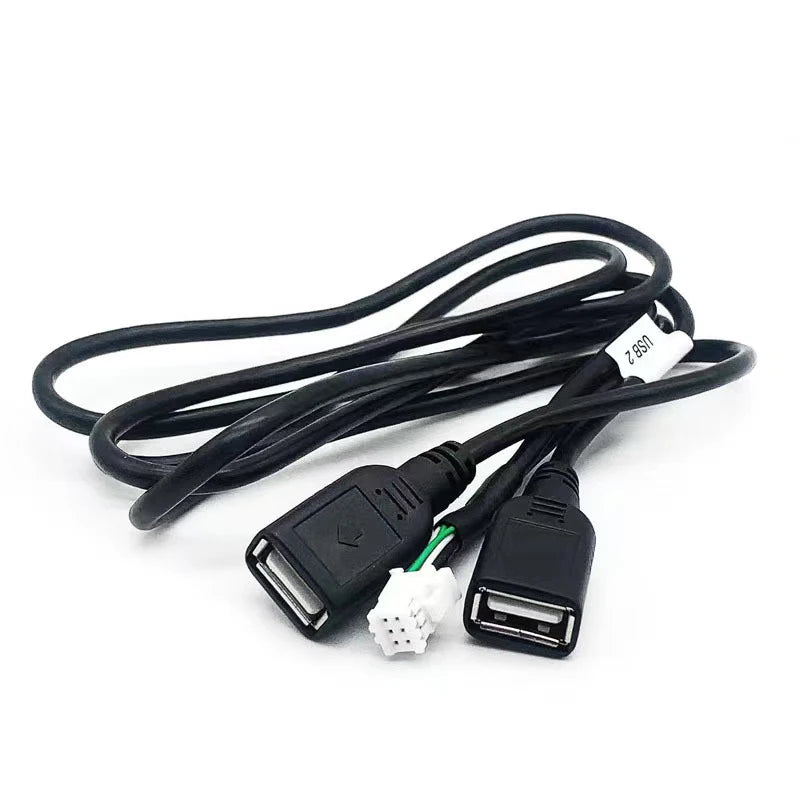 Multimedia Car Player Wire Harness Plug Connector 6 Pin Dual USB Interface Cable Adapter For Android Radio Navigation Oasis Select