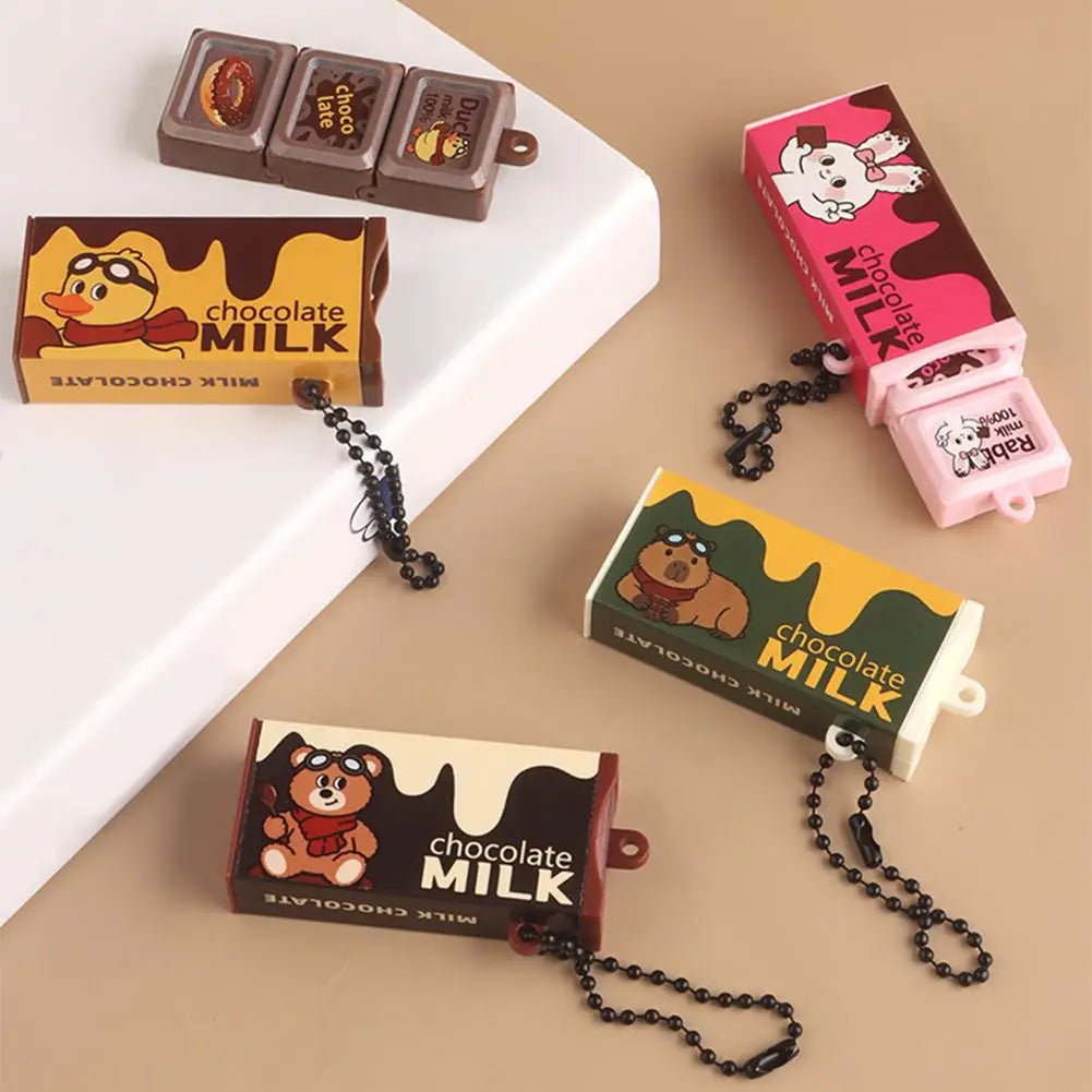 Chocolate Fidget Toy Keychain – Stress Relief Sensory Snap Toy