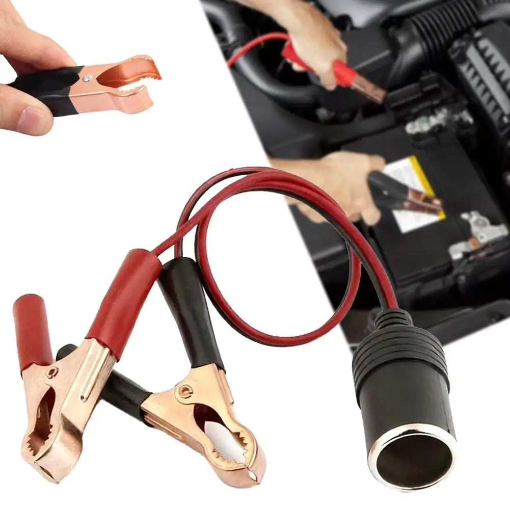 12V Battery Clip to Cigarette Lighter Socket Adapter | Pure Copper Car Power Adapter Oasis Select