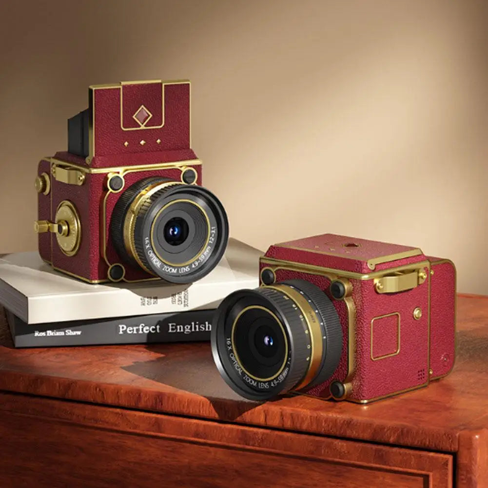 Simulation Dual-Lens Reflex Portable CCD Camera Retro 4K ultra-clear Digital Camera Compact Vintage Portable for Birthday Gift Oasis Select