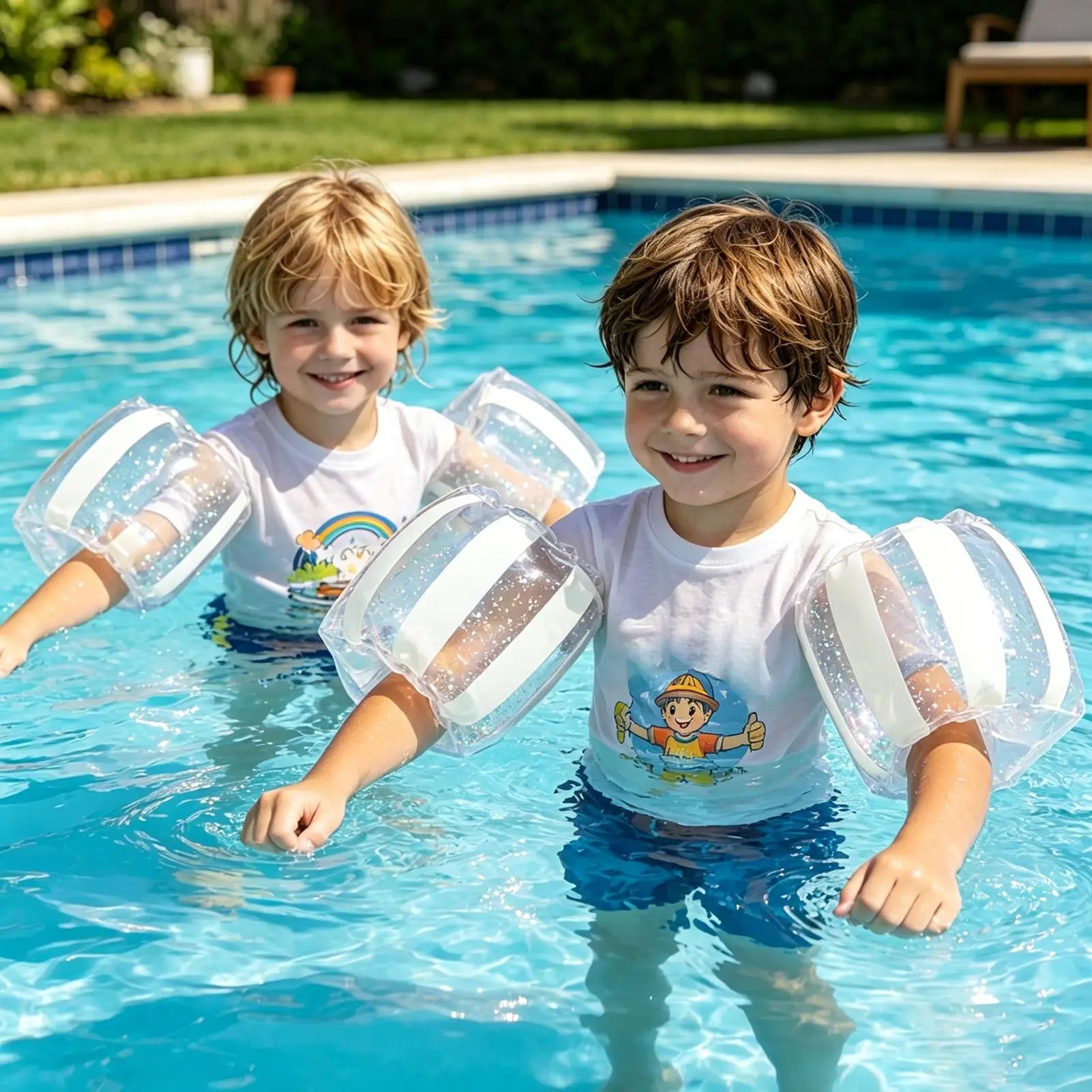 Blow Up PVC Adjustable Floatation Swimming Armbands Kids Adults Swimming Water Wings Swimming Learning Inflatable Arm Circle Oasis Select