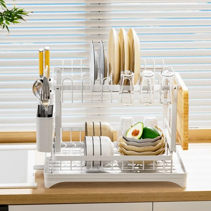 Bowl rack, kitchen rack, countertop, bowl and chopsticks drain basket, pink bowl rack, drain storage rack. Oasis Select