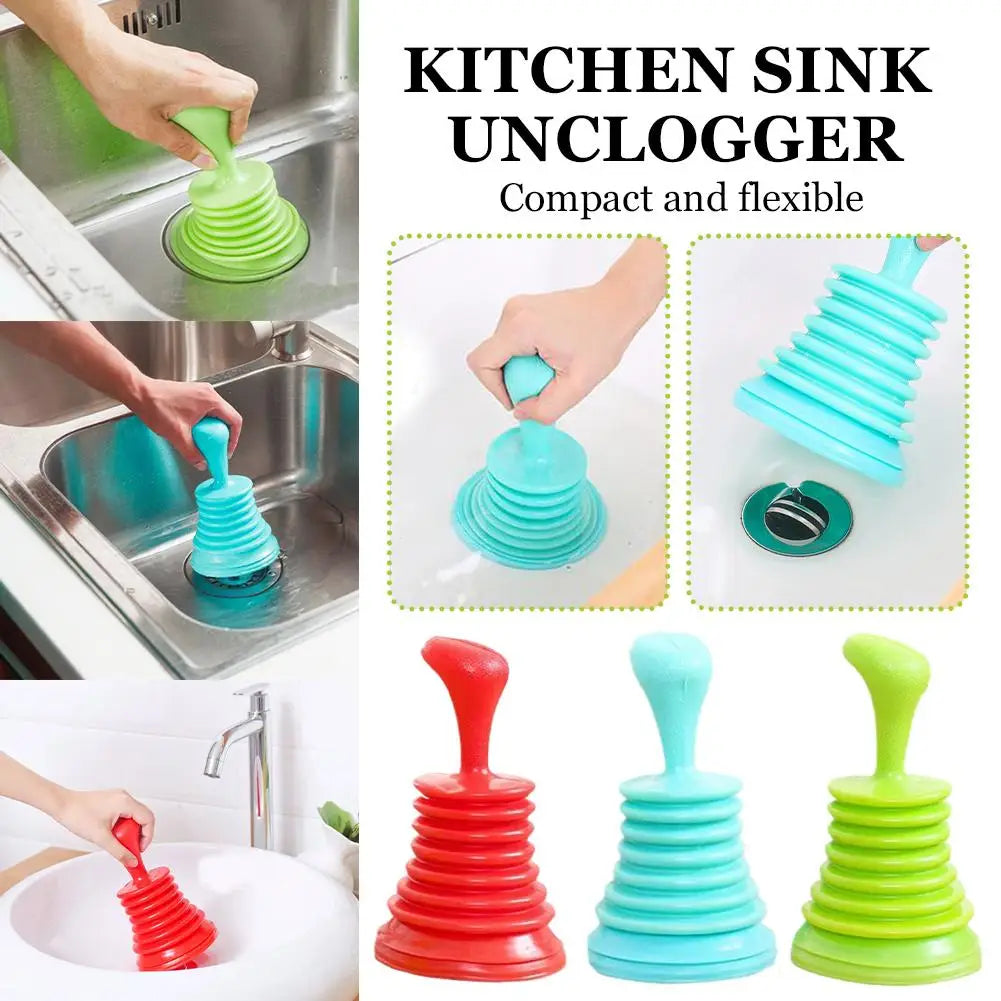 Heavy-Duty Toilet & Sink Plunger – Bellows Drain Dredge Tool