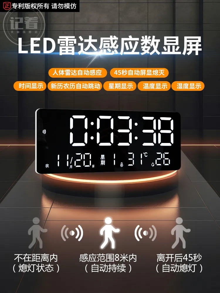Starry Moon Perpetual Calendar Electronic Clock Guest Restaurant Decorative Painting Dynamic LED Lights Luminous Wall Clock Oasis Select