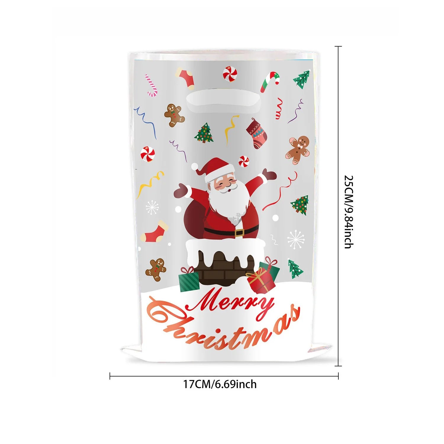 10pcs Christmas Bags Snowflakes Candy Gift Bags Merry Christmas Decoration Gift Wrapping Treat Bags New Year Packing Bag Oasis Select