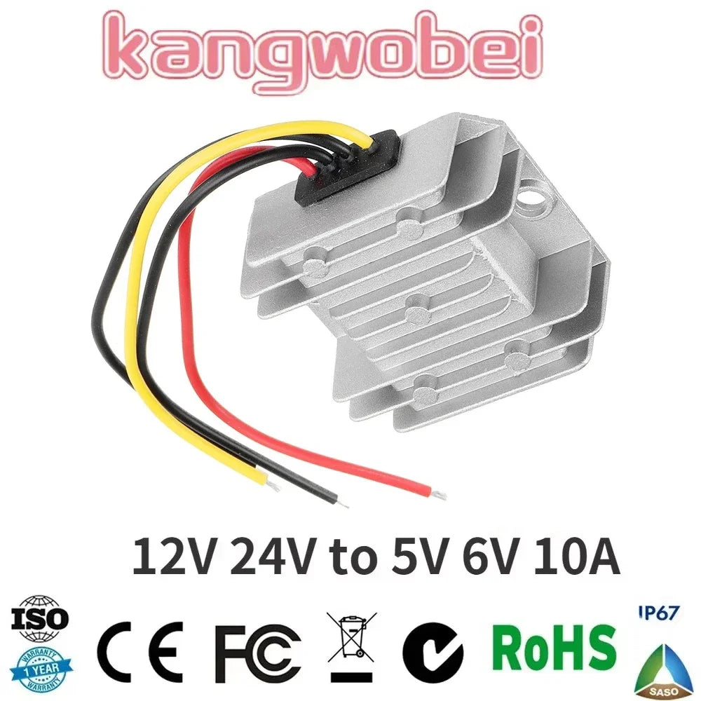 12V 24V to 5V 6V 5A 10A 12 Volt to 5 Volt Buck Power Supply DC Converter Step Down Regulator Voltage Reducer for Cars Toys Oasis Select