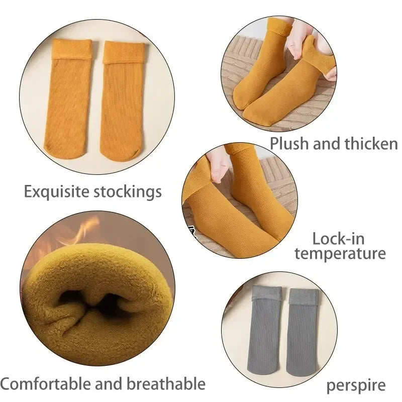 Women Winter Socks Hermal Cashmere Wool Socks Warm Thicken Thermal Snow Boots Floor Socks Oasis Select