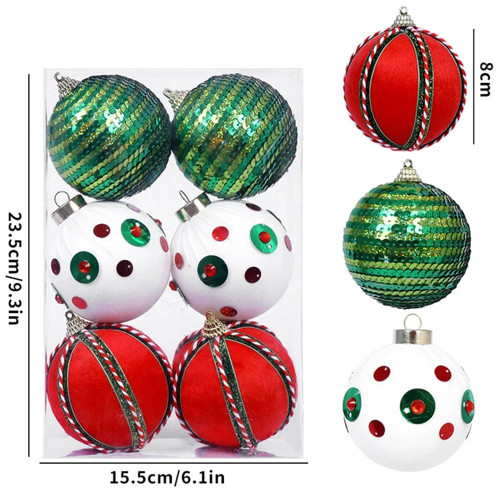 Christmas Decorations Cloth Wrapped Foam Ball Christmas Ball Kit Home Decor Christmas Trees Hanging Ornaments Oasis Select red and green China Mainland