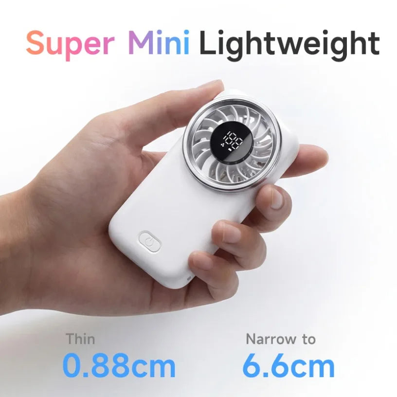 Mini Handheld Turbo Fan 100 Speed Portable USB Rechargeable with LED Digital Display 80000RPM Pocket Fan for Outdoor Travel Oasis Select