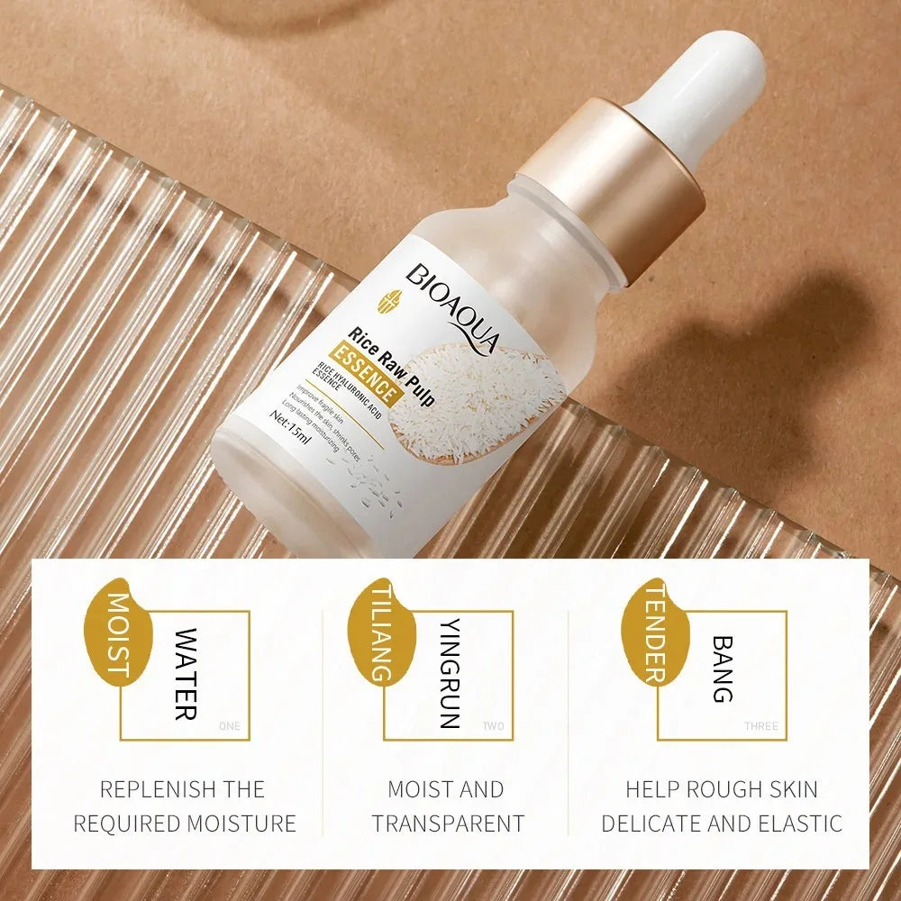 Rice Raw Pulp Serum Hyaluronic Acid Face Essence Nourishing Moisturizing Brightening Firming Serum Facial Skin Care BIOAQUA Oasis Select