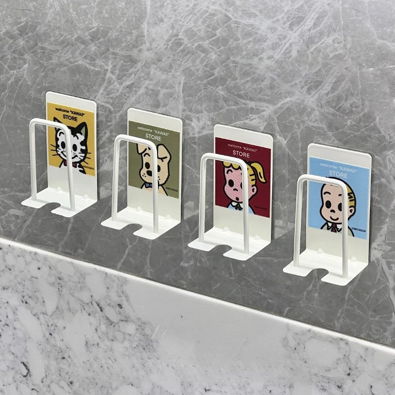 Toothbrush & Toothpaste Holders Wall Mounted Drain Storage Rack No Punch Hole Wall Toilet Mouthwash Cup Rack Cute Cartoon Simple Oasis Select