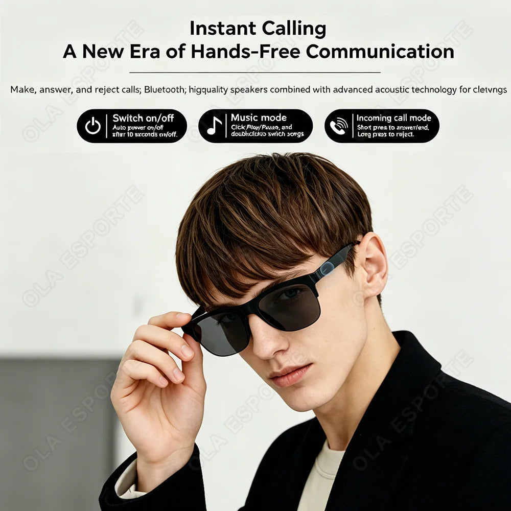 Ola Esporte Smart Bluetooth Glasses – Calls, Music & UV Lenses