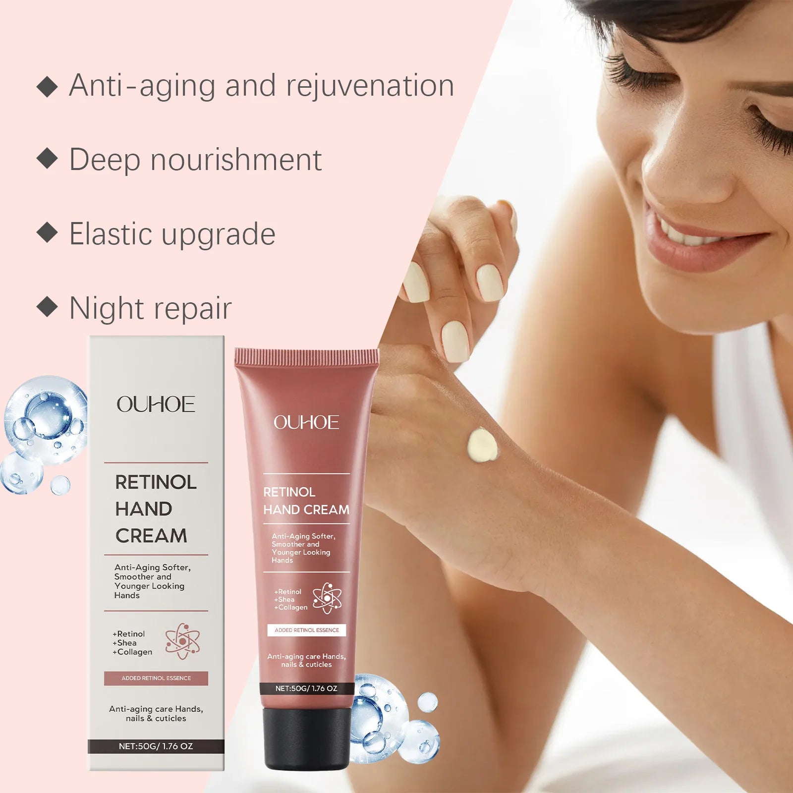 Retinol Hand Cream – Firming Lotion for Dry Aging Hands 50g Retinol Hand Cream Oasis Select