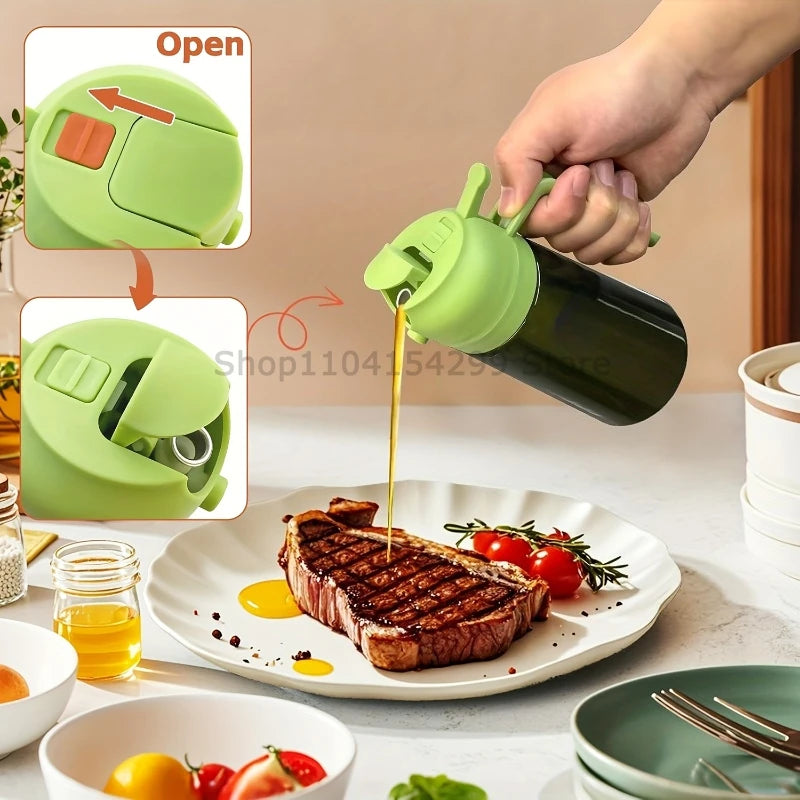 2-in-1 Oil Sprayer Dispenser Olive Oil Dispenser Oil Spray Bottle Plastic Spray Bottle for Cooking Air Fryer BBQ Baking Salad Oasis Select