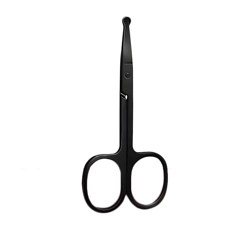 Round-Tip Safety Nose Hair Scissors – Stainless Steel, Black