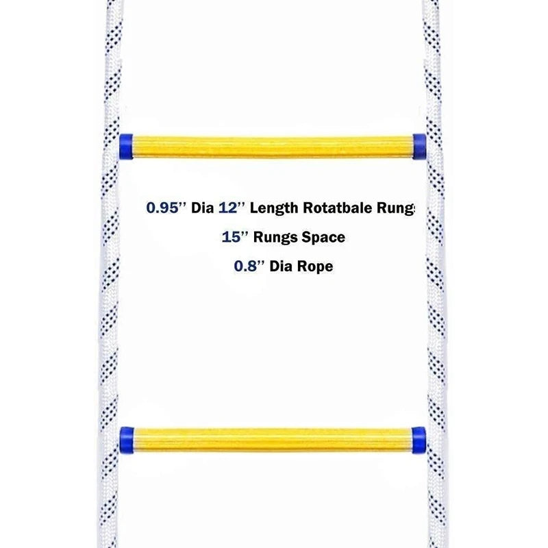 5M Flexible Ladder Rope Ladder Insulated Rock Climbing Anti-Skid Engineering Rope Ladder Rescue ladder for working at height Oasis Select