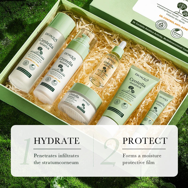BIOAOUA Centella Asiatica 6-Piece Skincare Set – Brighten & Firm