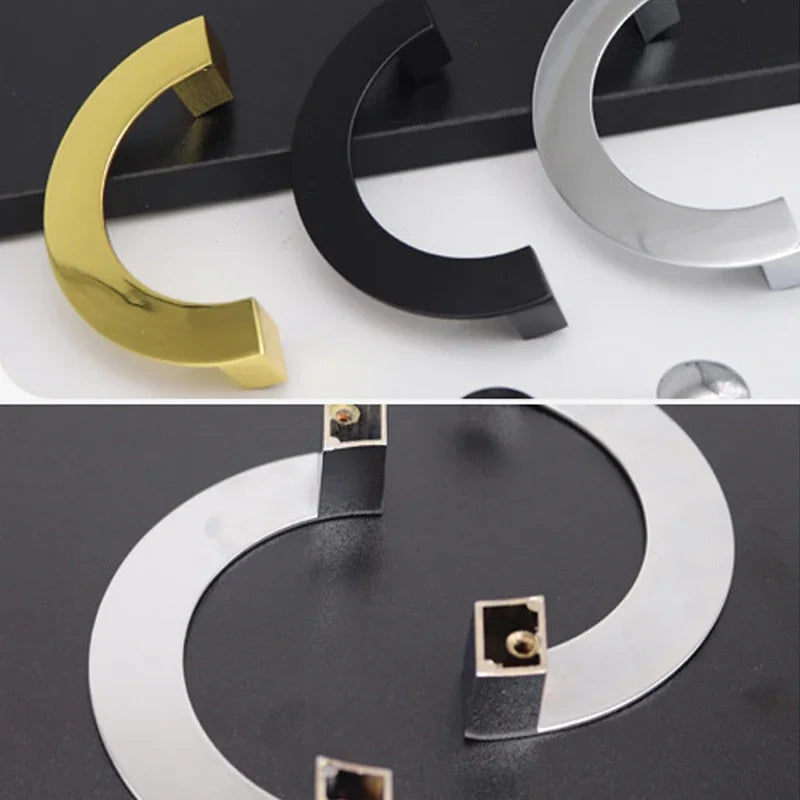 European Modern Minimalist Semi-Circular Knob Zinc Alloy Cabinet Drawer Shoe Door Pull Furniture Handle Oasis Select