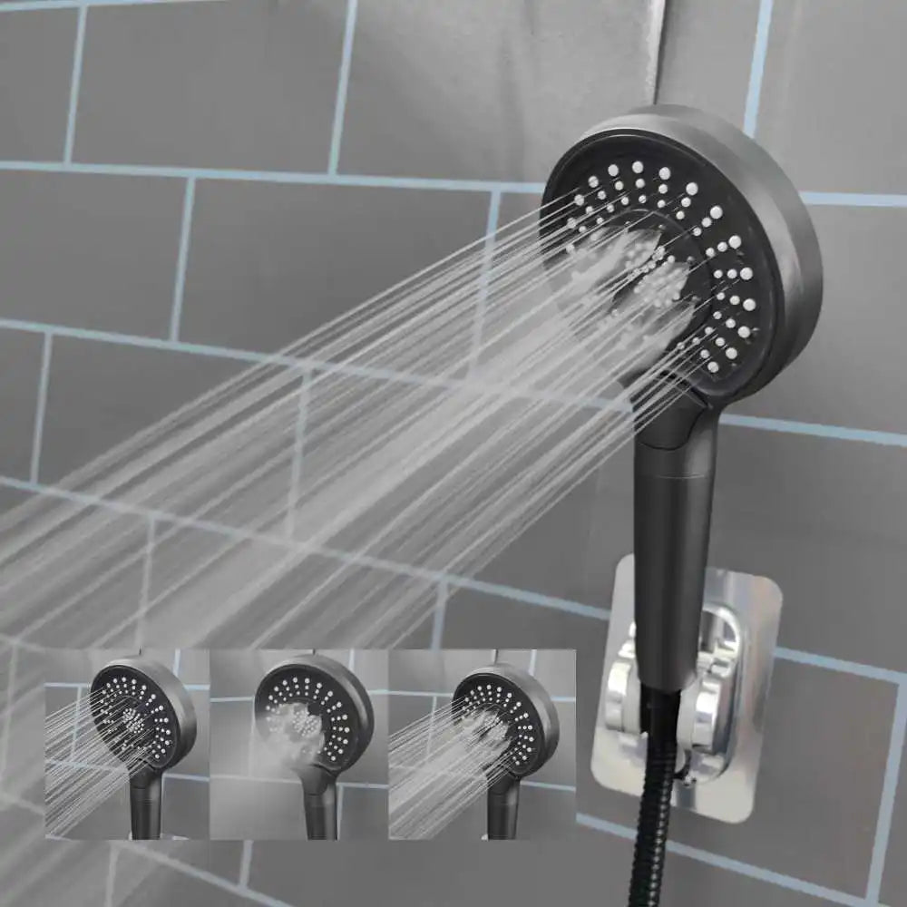 New Excellent Super Boost Black 3 Modes SPA Shower Head Water Saving Rainfall Anion Filter Big Flow Shower Bathroom Accessories Oasis Select Grey Shower