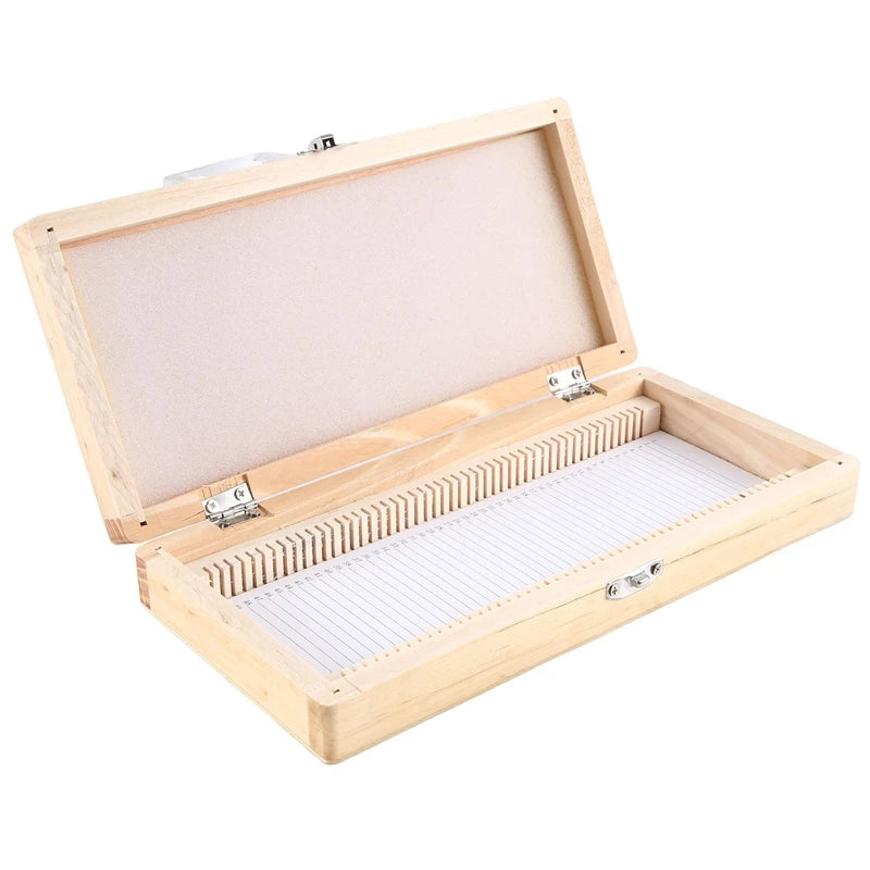 Wooden Slide Storage Box, Holds 50 Slides, Microscope Slide Box Easy Install Easy To Use Oasis Select