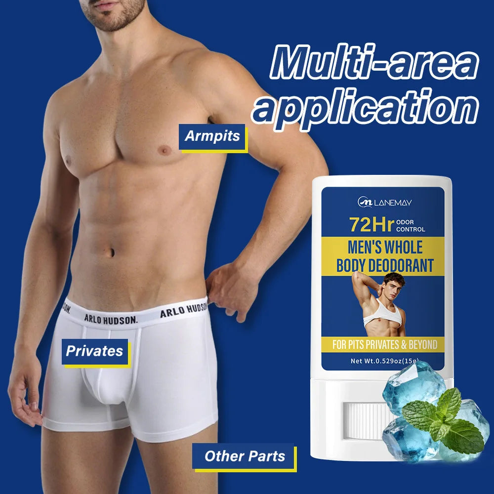 Lanemay Men's Whole Body Deodorant Stick | 72-Hour Freshness