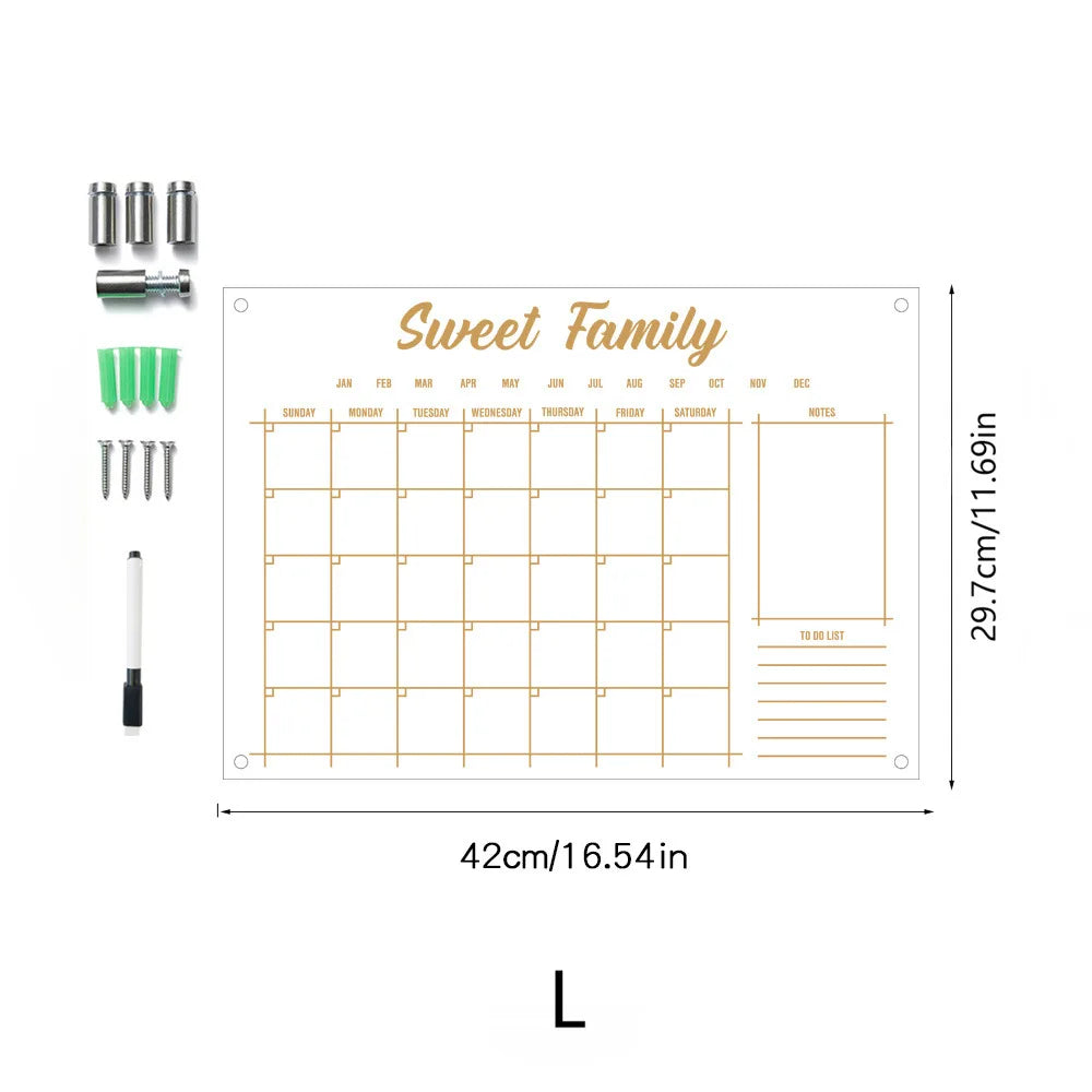 Acrylic UV printed calendar table study wall weekly plan can be erased itinerary Oasis Select TYU045-L