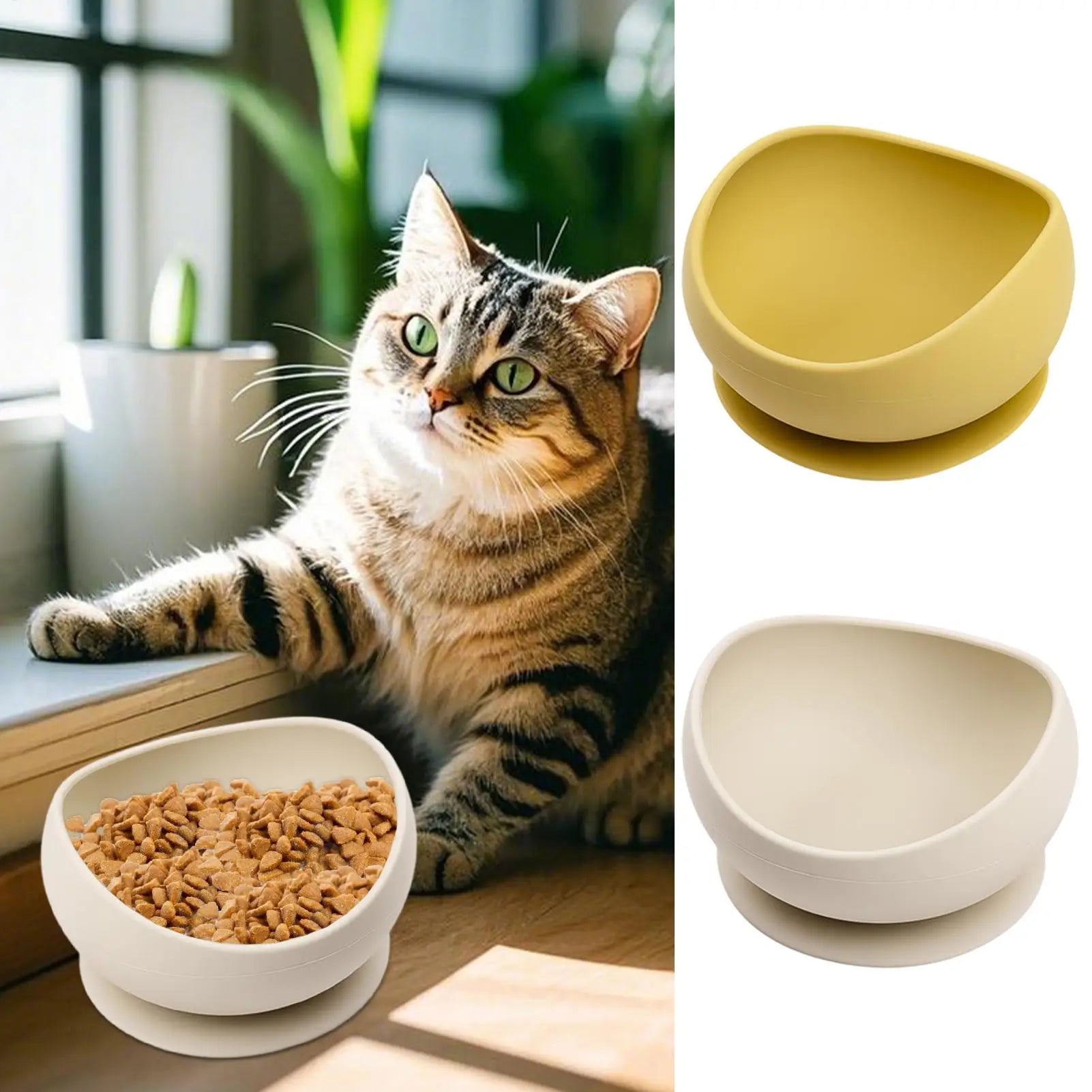 Cat Food Bowl Dish Pet Feeder Bowl Spill-Proof Dog Bowl With Strong Suction Cup Base Outdoor Portable Outdoor Water Food Bowls Oasis Select
