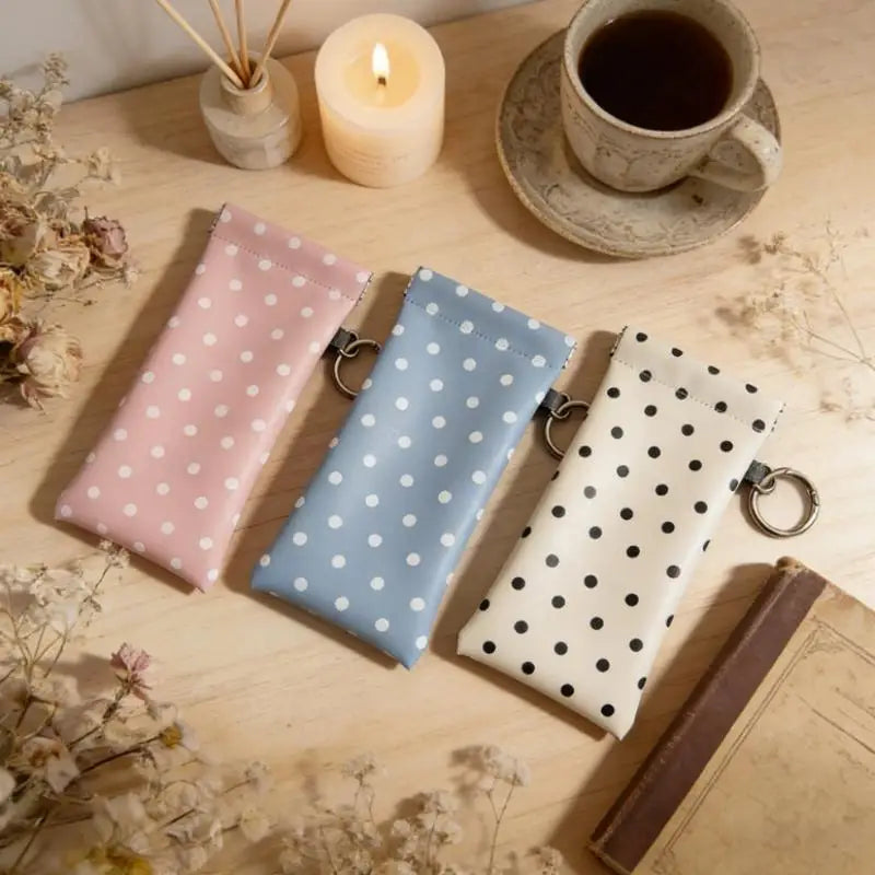 Polka Dot Eyeglasses Case – Travel Sunglasses Zipper Pouch Eyeglasses Case Oasis Select