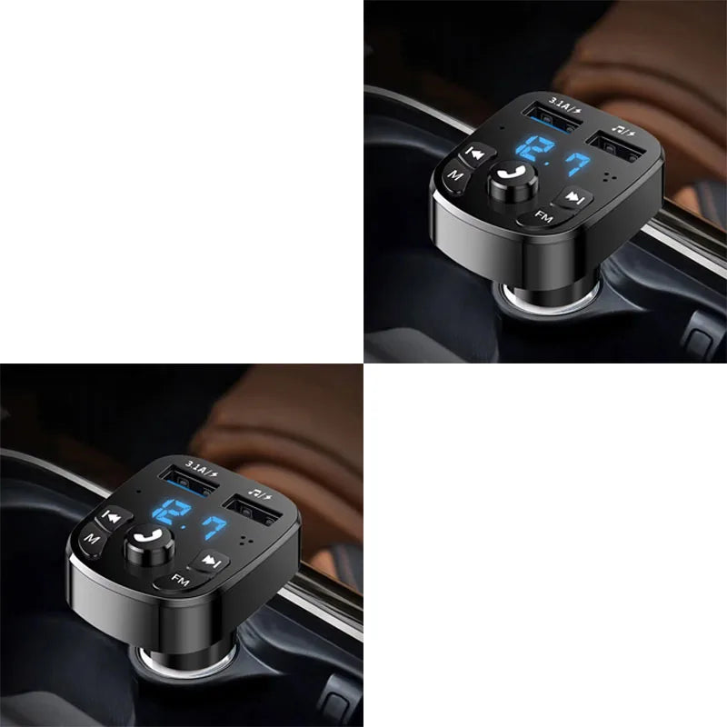 1/2/3/4/5/6pcs Car Bluetooth FM Transmitter Modulator Dual USB Charger Hands-Free Wireless Audio For Car FM Radio Music Player Oasis Select 2pcs