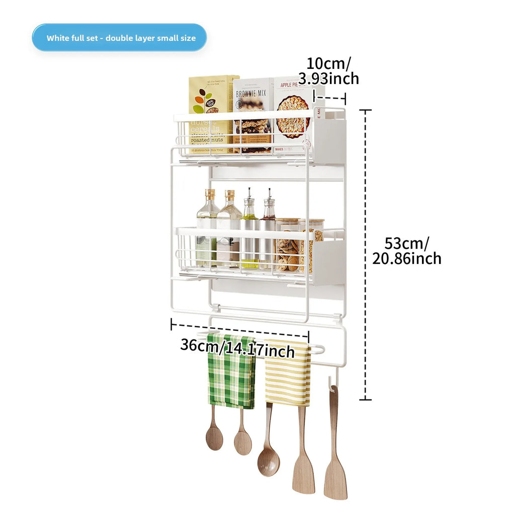 Magnetic suction pull refrigerator rack Multifunctional magnetic seasoning rack Kitchen roll paper rack Refrigerator side Oasis Select Double small QT