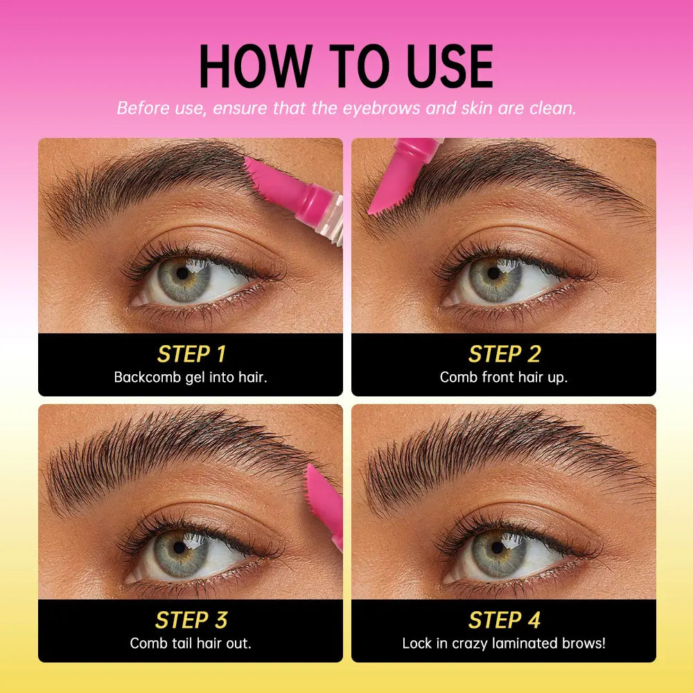 Super Lift Brow Glue Lamination Gel Crazy Lift Brow Long-lasting Strong Hold & Built-In Styling Comb Clear Eyebrow Gel Cosmetics Oasis Select
