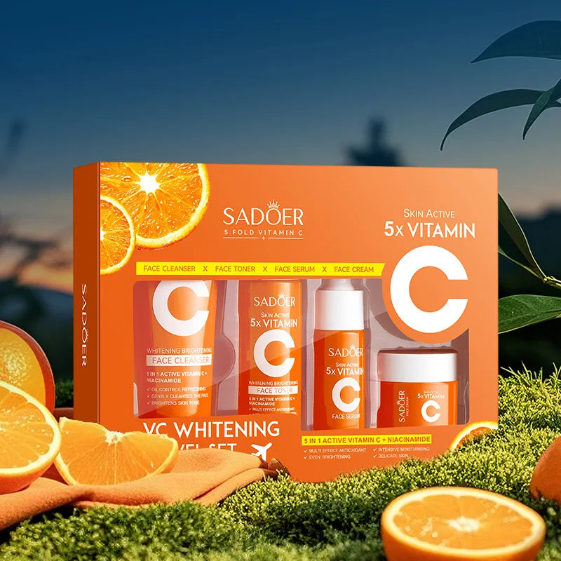 Vitamin C 4-Piece Travel Skin Care Set – Toner, Serum & Cream Travel Skin Care Set Oasis Select