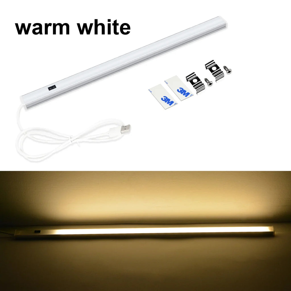 USB Powered LED Light Bar with Hand Scan Motion Sensor for Kitchen Bedroom Cabinet Night Lighting Aluminum Profile Lamp Oasis Select 40cm Warm White