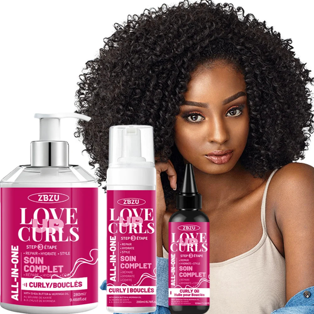 Pink Curl Styling Cream 3-pack contains argan oil to promote waves and curls, deep care and improve shine and elasticity Oasis Select Red