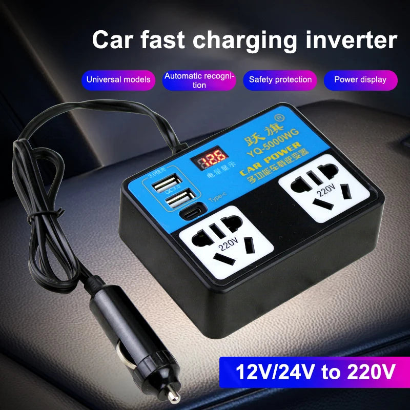 DC 12V 24V Converter Car Inverter Car Charging Wear-resistant Material Easy Installation Fast Charging USB Oasis Select