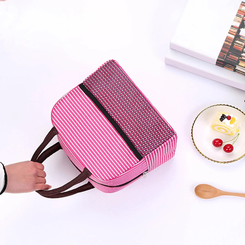 Portable Lunch Bag Waterproof Thermal Insulated Lunch Box Bento Pouch Dinner Insulation Bag Student Thickened Cute Lunch Bag Oasis Select