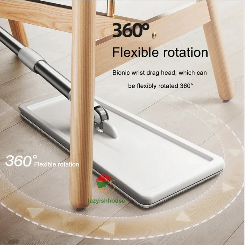 Flat Squeeze Mop with Bucket – 360° Rotating Microfiber Floor Mop & Bucket Set Oasis Select