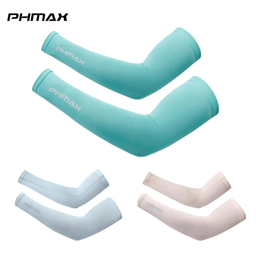 PHMAX Cycling Arm Sleeves Breathable UV Protection Running Arm Covers Fitness Basketball Elbow Pad Ice Silk Arm Wamrers Oasis Select
