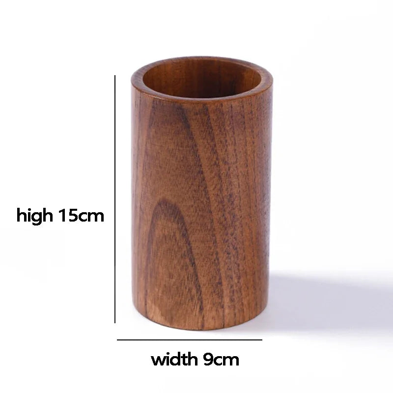 7pcs/set Teak Natural Wood Tableware Spoon Ladle Turner Rice Colander Soup Skimmer Cooking Spoon Scoop Kitchen Reusable Tool Kit Oasis Select Chopstick holder