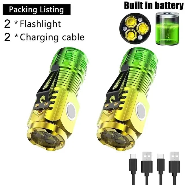 ZHIYU Mini LED Flashlight 800 Lumen USB Rechargeable Waterproof
