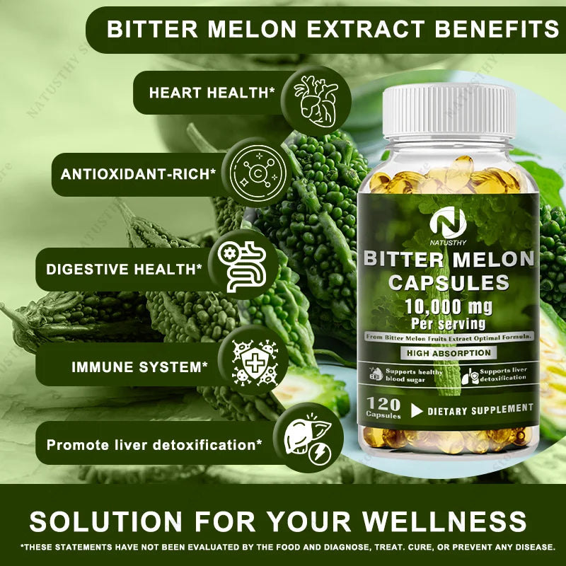 Bitter Melon Capsules 25:1 Extract | 120 Veggie Caps 10,000mg Herbal Supplement Oasis Select