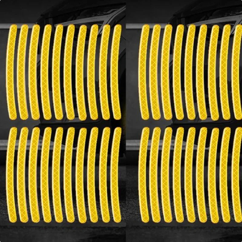 Car Wheel Hub Reflective Sticker Tire Rim Reflective Strips Luminous for Night Driving Car Bike Motorcycle Wheel Sticker Oasis Select 40Pcs Yellow