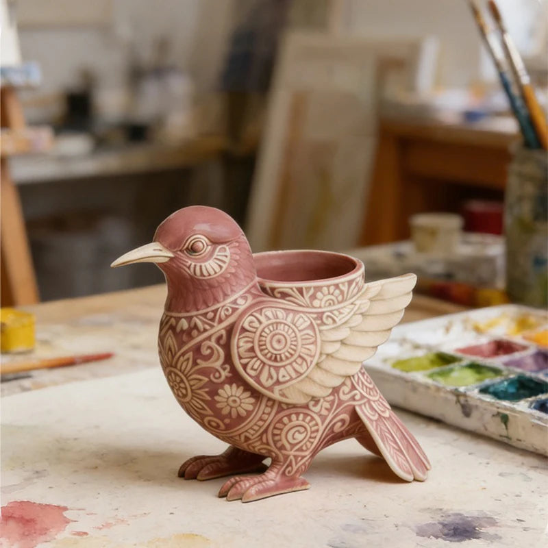 3D Bird Silicone Mold for Cement/Plaster/Resin/Candle - DIY Planter, Aromatherapy Cup, Storage Cup & Home Decor Ornament Oasis Select