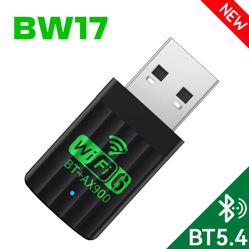 WIFI6 AX900 USB WiFi Bluetooth 5.4 Wireless Adapter Dual Band 2.4G+5GHz 900Mbps Network Card Receiver Dongle For Win10/11 Oasis Select BW17