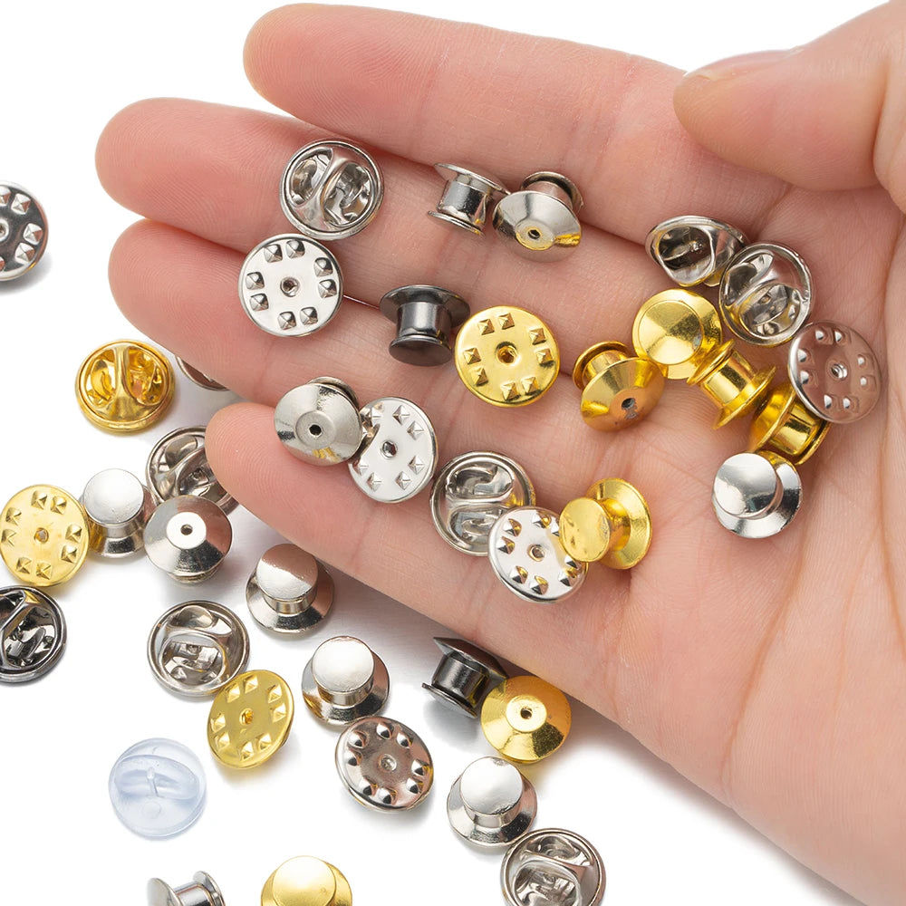 45pcs Pin Backs Locking Pin Keepers Locking Clasp Replacement for DIY Brooch Lapel Enamel Hat Badge Holder Jewelry Making Oasis Select