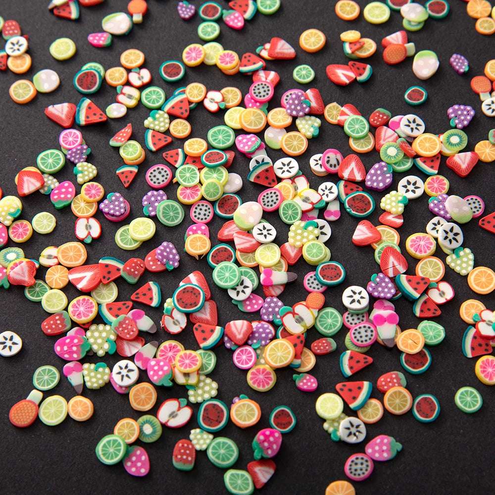 1000Pcs Polymer Clay Fruit Slices Charms For DIY Kawaii Epoxy Resin Silicone Molds Jewelry Nail Art Decor Material Accessories Oasis Select