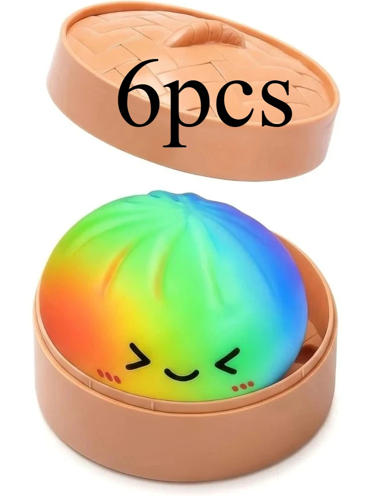 Decompression Pinch Happy Buns Vent Toy TPR Steamer Buns Decompression Slow Rebound Artifact Oasis Select Dumpling 6pcs