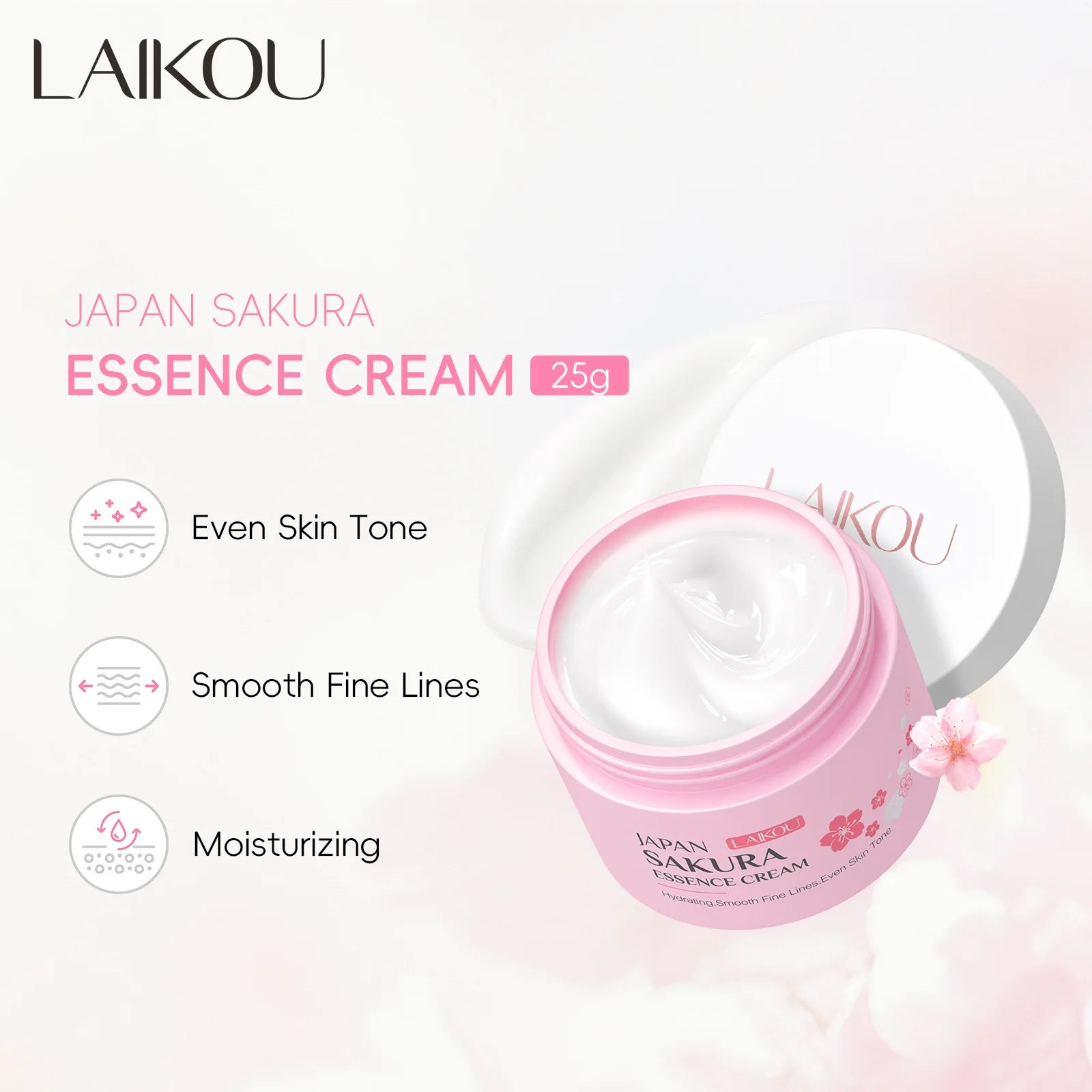 LAIKOU Sakura Essence Face Cream – Hydrating & Brightening Face Moisturizer Cream Oasis Select