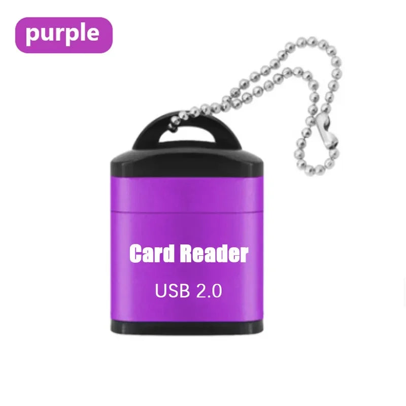 Mini High Speed USB 2.0 Card Reader TF Memory Card Adapter For Computer Desktop Laptop Notebooks USB Cartridge Oasis Select Purple 1pcs