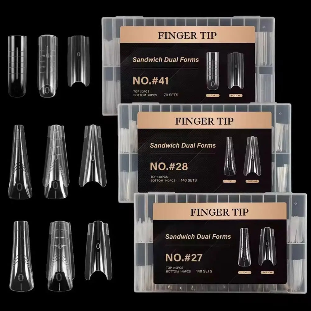 280Pcs Sandwich Dual Nail Forms – 14 Sizes, Nail Extensions Nail Extension Forms Oasis Select